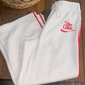 Women's White and Red Joggers